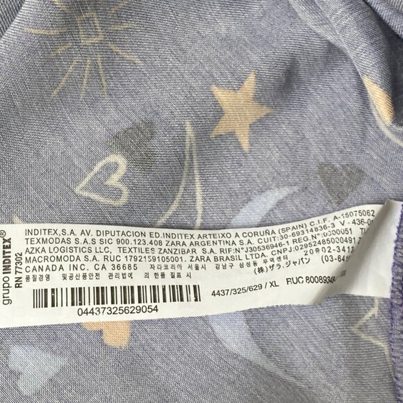 Zara - Whimsigoth Celestial Sun & Moon - Satin Effect Mini Dress Blues/Purple - Picture 10 of 13